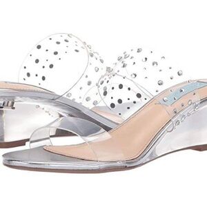 Blue by Betsy Johnson Vana wedge sparkling rhinestones. Sandals  shoes. NIB NEW!